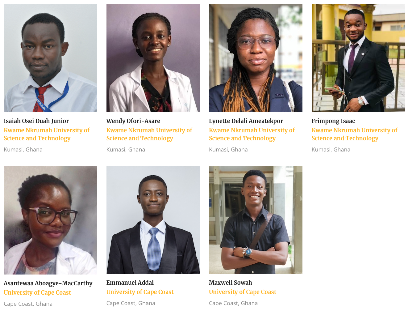The 2021 Frans Oosterhof Conference Grant To Attend The BCLA Was Awarded To 7 Ghanaian Optometry Students