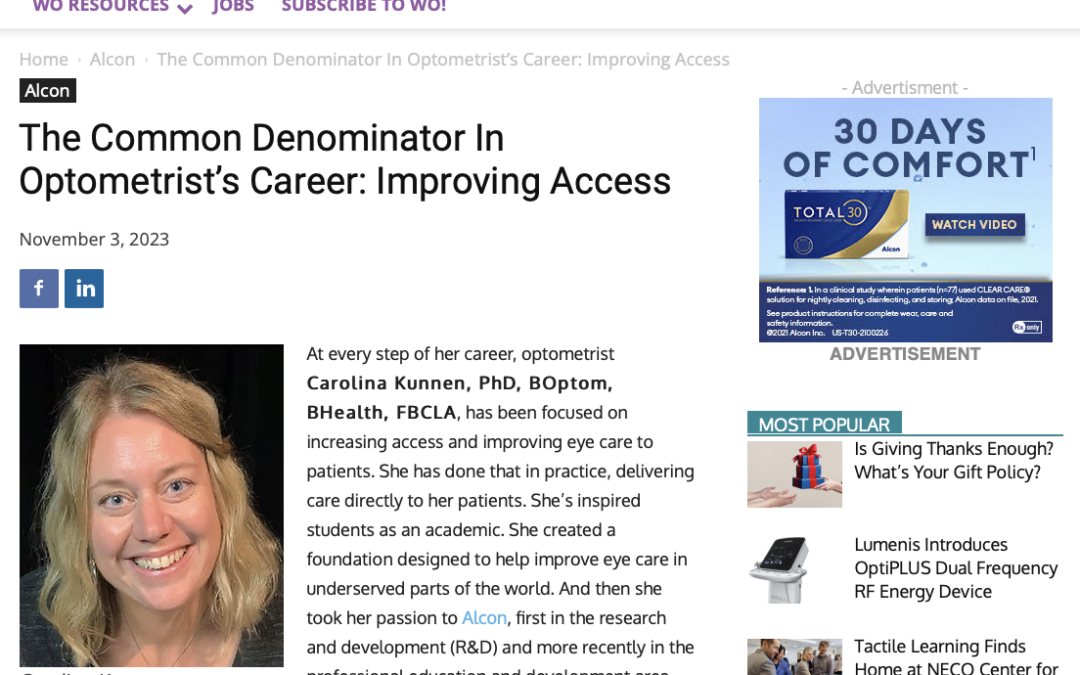 The Common Denominator In Optometrist’s Career: Improving Access